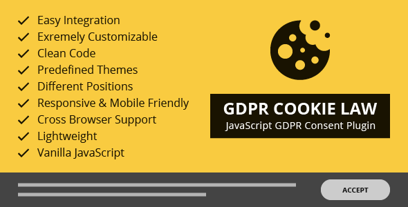 GDPR Cookie Law – jQuery GDPR Compliance Plugin